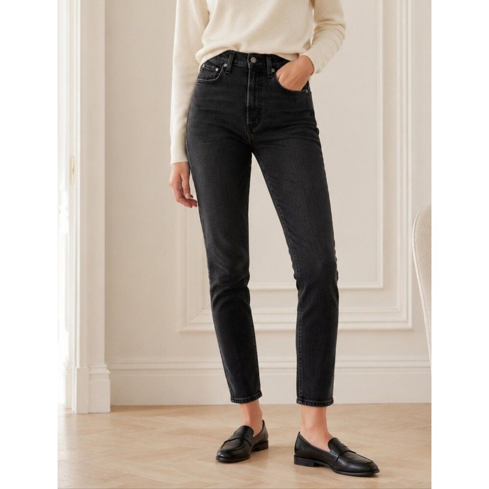 AGOLDE Women’s High Rise Skinny Jeans Black Wash Size 25 Quiet Luxury